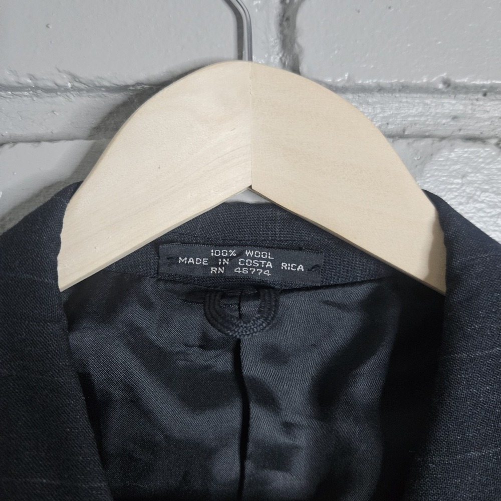 Carlo Pucci Couture Men's Wool Suit Jacket Blazer 48L Black Pinstripe - Picture 7 of 10